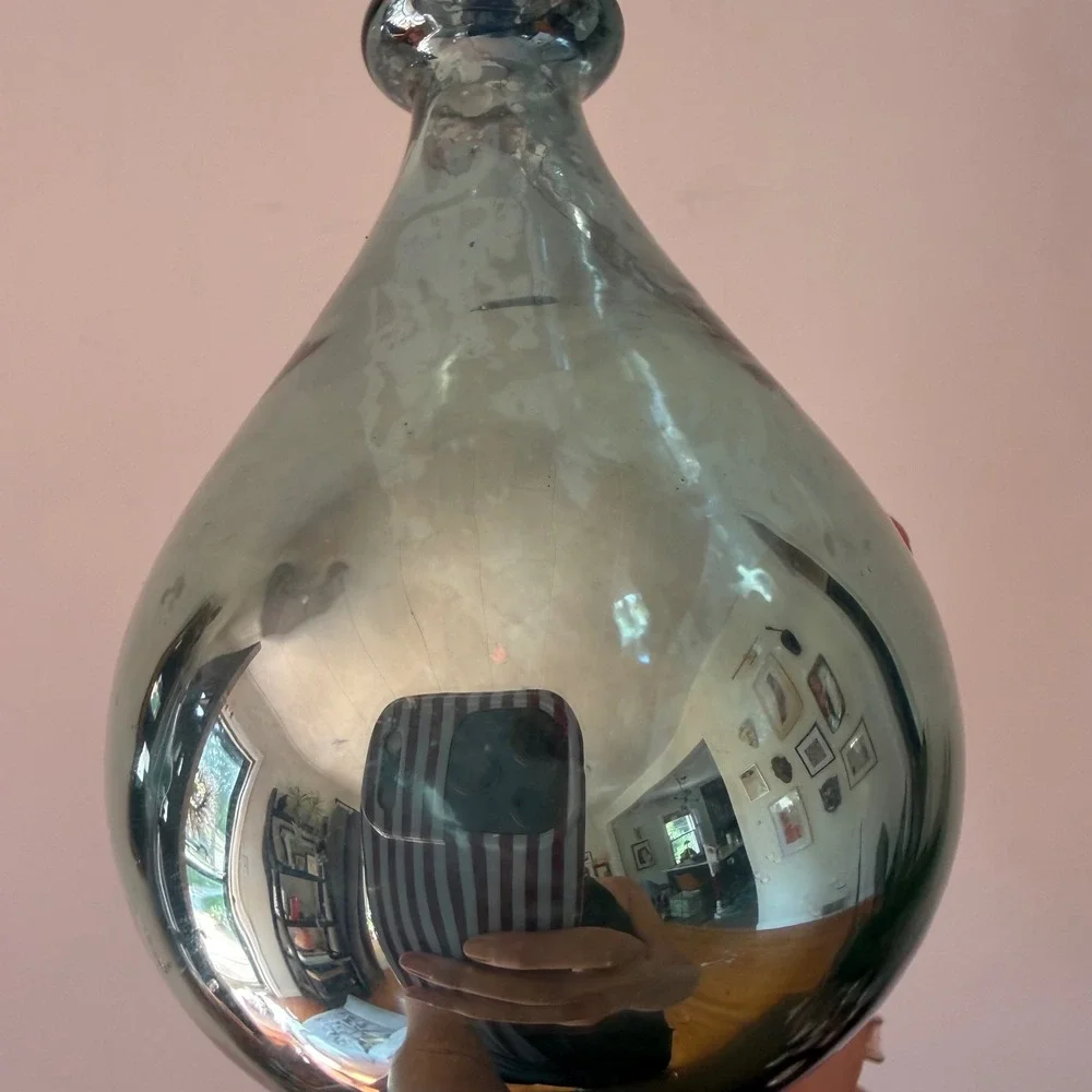Vintage Style Aqua Blue Mercury Glass Teardrop Hanging Christmas Ornament Finial